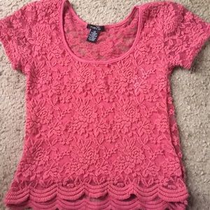 Pink Lace Floral Top